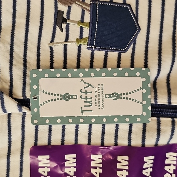 NWT Tuffy Striped Pocket Of Tools Footed Sleeper, 24 Months - Picture 4 of 7